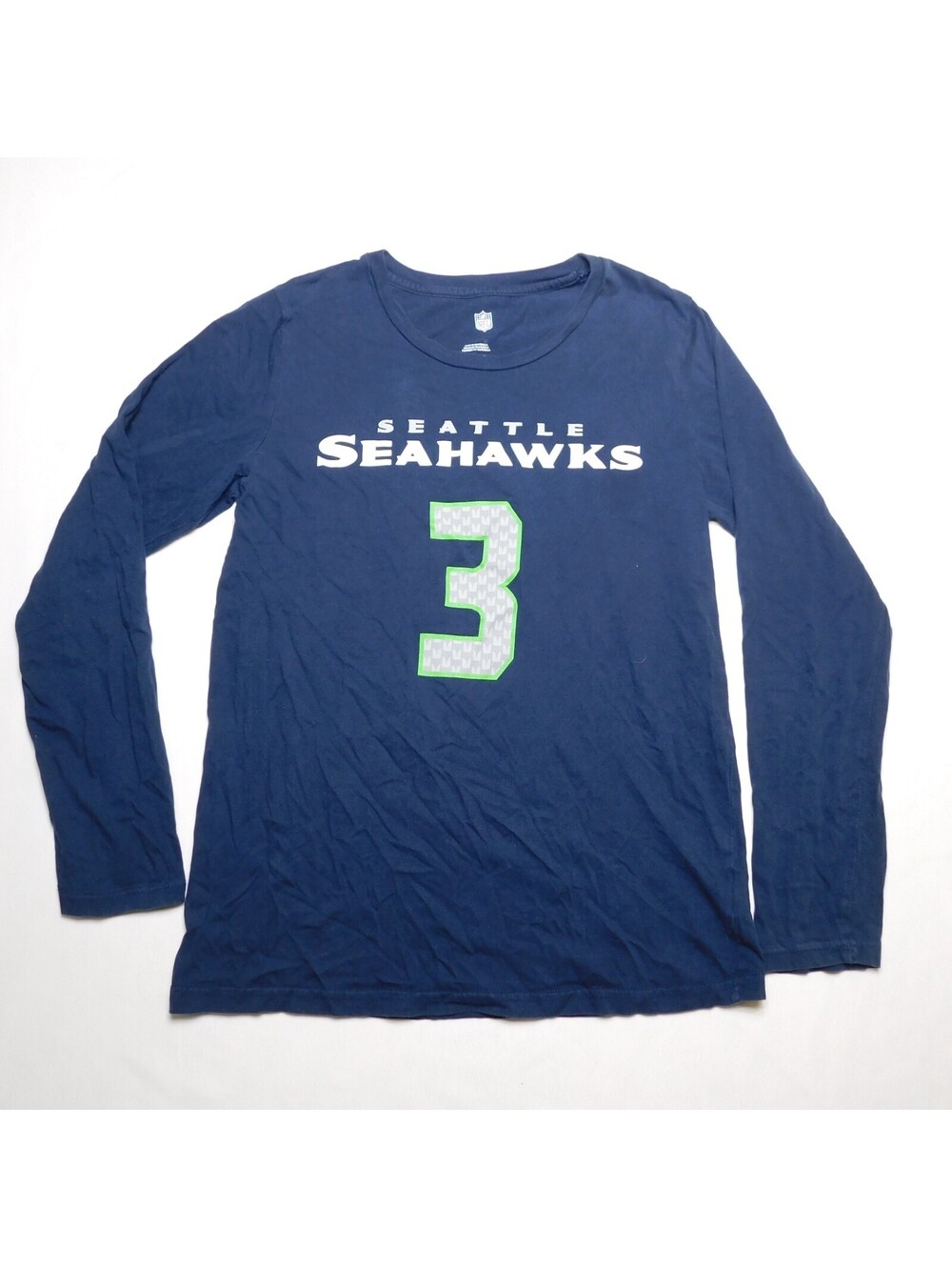 NFL Team Apparel Seattle Seahawks Shirt Youth Large 14/16 Russell Wilson 3 Long